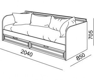 Кровать с ящиками Ostin (Остин) модуль 23 в Миассе - miass.ok-mebel.com | фото 2