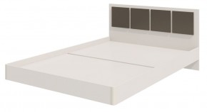 Парус Кровать 1200 на щитах (Белый/Графит) в изголовье 3 декор. квадрата в Миассе - miass.ok-mebel.com | фото