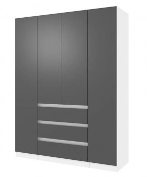 ПАРУС Шкаф 4-х ств. 1600 (белый/графит) в Миассе - miass.ok-mebel.com | фото