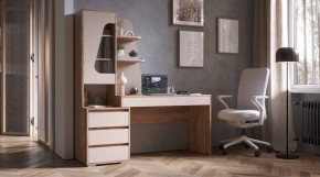 ПИФАГОР Стол компьютерный (дуб вотан/кашемир) в Миассе - miass.ok-mebel.com | фото