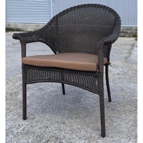 Плетеное кресло LV-140B-Brown с подушкой в комплекте в Миассе - miass.ok-mebel.com | фото 3