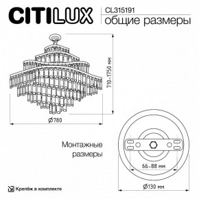 Подвесная люстра Citilux Naiad CL315191 в Миассе - miass.ok-mebel.com | фото 7