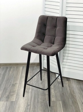 Полубарный стул CHILLI-QB графит #14, велюр / черный каркас (H=66cm) М-City в Миассе - miass.ok-mebel.com | фото 2