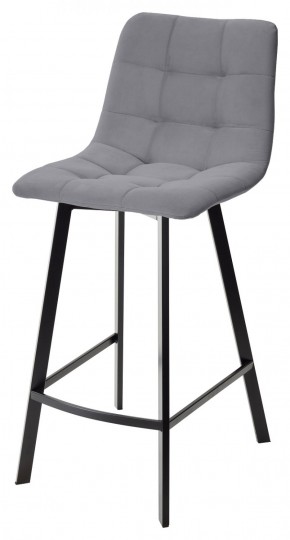 Полубарный стул CHILLI-QB SQUARE серый #27, велюр / черный каркас (H=66cm) М-City в Миассе - miass.ok-mebel.com | фото