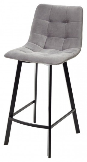 Полубарный стул CHILLI-QB SQUARE светло-серый #26, велюр / черный каркас (H=66cm) М-City в Миассе - miass.ok-mebel.com | фото