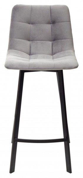 Полубарный стул CHILLI-QB SQUARE светло-серый #26, велюр / черный каркас (H=66cm) М-City в Миассе - miass.ok-mebel.com | фото 3