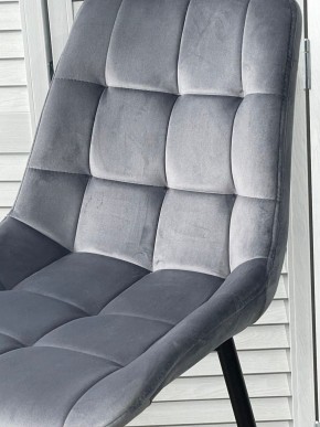 Полубарный стул ХОФМАН, цвет H-14 Серый, велюр / черный каркас H=63cm М-City в Миассе - miass.ok-mebel.com | фото 2