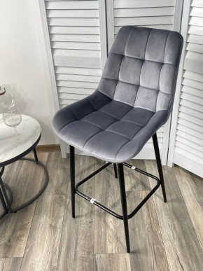 Полубарный стул ХОФМАН, цвет H-14 Серый, велюр / черный каркас H=63cm М-City в Миассе - miass.ok-mebel.com | фото 4