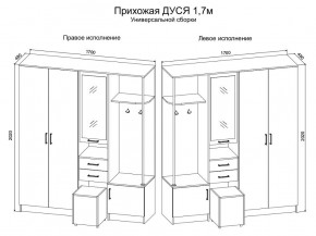 Прихожая Дуся 1.7 УНИ (Дуб Бунратти/Цемент) в Миассе - miass.ok-mebel.com | фото 2