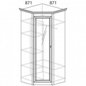 Шкаф угловой №641 "Флоренция" Фасад глухой (угол 871*871) Дуб оксфорд в Миассе - miass.ok-mebel.com | фото 2