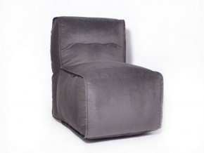 Прямое модульное бескаркасное кресло Комфорт (Графит велюр) в Миассе - miass.ok-mebel.com | фото