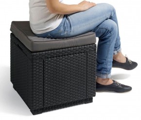 Пуфик Куб с подушкой (Cube with cushion) графит - прохладный серый в Миассе - miass.ok-mebel.com | фото 2