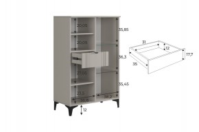 РИЧ Комод 2 со стеклом в Миассе - miass.ok-mebel.com | фото 3
