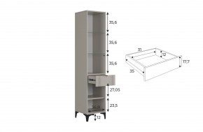 РИЧ Шкаф однодверный со стеклом в Миассе - miass.ok-mebel.com | фото 3