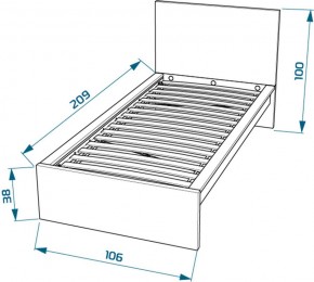 S01033 Варма Сэнг 90 кровать, 106х208х100/38, белый в Миассе - miass.ok-mebel.com | фото 3