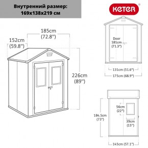 Сарай Манор 6*5 TWF (два окна на фасаде) MANOR 6x5 DD (two windows at the front) в Миассе - miass.ok-mebel.com | фото 2