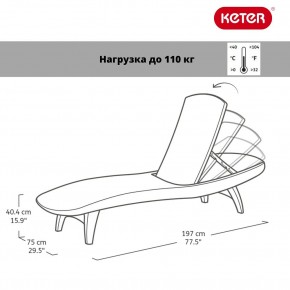 Шезлонг Пацифик (Pacific) графит в Миассе - miass.ok-mebel.com | фото 2