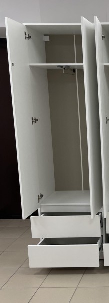 Шкаф 2-ств. с 2 ящиками и вешалкой "Бьянко" в Миассе - miass.ok-mebel.com | фото 2