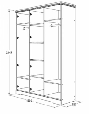 Шкаф 3-х дверный для одежды и белья Ольга-12 ЛДСП в Миассе - miass.ok-mebel.com | фото 2