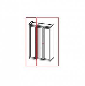 Шкаф 3-х створчатый (2+1) с зеркалом Афина (Крем корень) в Миассе - miass.ok-mebel.com | фото 2