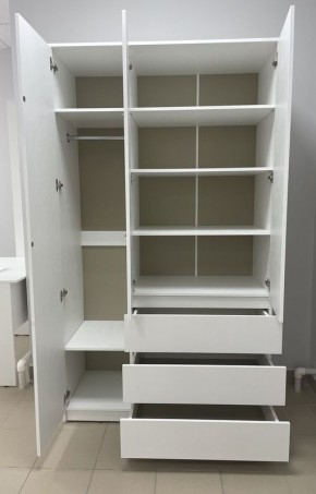Шкаф 3-ств. с 3 ящиками "Бьянко" в Миассе - miass.ok-mebel.com | фото 2