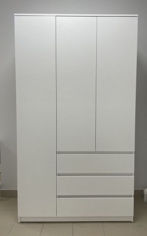 Шкаф 3-ств. с 3 ящиками "Бьянко" в Миассе - miass.ok-mebel.com | фото 3