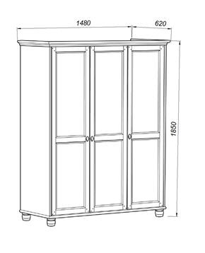Шкаф 30 Вествик трёхдверный, массив сосны, цвет белый в Миассе - miass.ok-mebel.com | фото 2
