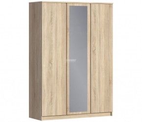 Шкаф 3х дверный с зеркалом Веста СБ-2258 (Дуб Сонома) в Миассе - miass.ok-mebel.com | фото