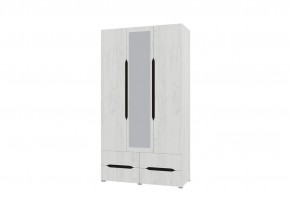 Шкаф 3х створчатый с ящиками и зеркалом Вега (Крафт белый - Венге) в Миассе - miass.ok-mebel.com | фото