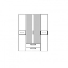 Шкаф 4-х дверный с ящиками М-1 Серия Вега (с зеркалом) в Миассе - miass.ok-mebel.com | фото 2