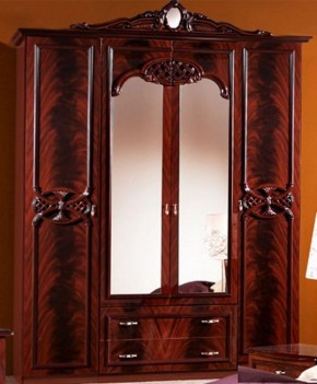 Шкаф 4-х дверный с зеркалами (03.144) Ольга (могано) в Миассе - miass.ok-mebel.com | фото