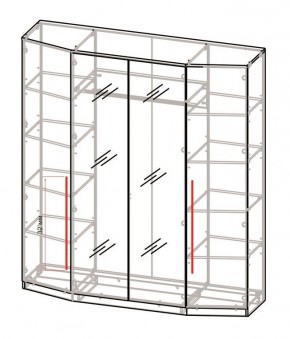 Шкаф 4-х дверный с зеркалом Шк63.1 МС Роксана (ЯШС) в Миассе - miass.ok-mebel.com | фото