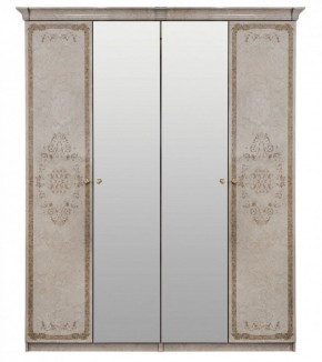 Шкаф 4-х створчатый (1+2+1) с Зеркалом "Патрисия" (крем) в Миассе - miass.ok-mebel.com | фото