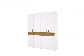 Шкаф 4-х створчатый Милана (Белый/Сосна Гранд) в Миассе - miass.ok-mebel.com | фото