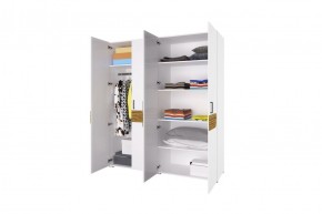 Шкаф 4-х створчатый Милана (Белый/Сосна Гранд) в Миассе - miass.ok-mebel.com | фото 2