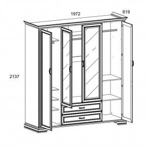 Шкаф 4D2S Z , MONAKO, цвет Сосна винтаж в Миассе - miass.ok-mebel.com | фото