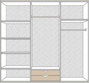 Шкаф 6-и дверный с зеркалами (02.146) Рома (беж) в Миассе - miass.ok-mebel.com | фото 2