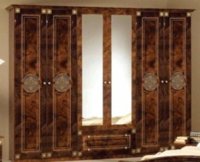 Шкаф 6-и дверный с зеркалами (02.146) Рома (орех) в Миассе - miass.ok-mebel.com | фото