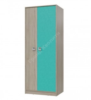 Шкаф для одежды Сити (Арт. 6-9411) Дуб Сонома/Аква в Миассе - miass.ok-mebel.com | фото