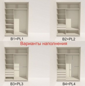 Шкаф-купе 1400 серии SOFT D8+D2+B2+PL4 (2 ящика+F обр.штанга) профиль «Капучино» в Миассе - miass.ok-mebel.com | фото 4