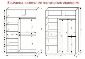 Шкаф-купе 1600 серии SOFT D1+D3+B2+PL1 (2 ящика+1штанга) профиль «Графит» в Миассе - miass.ok-mebel.com | фото 7