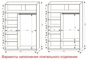 Шкаф-купе 1600 серии SOFT D6+D6+B2+PL3 (2 ящика+2штанги) профиль «Капучино» в Миассе - miass.ok-mebel.com | фото 8