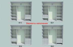 Шкаф-купе 1950 серии SILVER S3+S1+S3Z B22+PL2 (по 2 ящика лев/прав+1штанга+1 полка) профиль «Серебро» в Миассе - miass.ok-mebel.com | фото 5