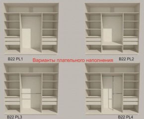 Шкаф-купе 2100 серии SOFT D2+D7+D3+B22+PL2 (по 2 ящика лев/прав+1штанга+1полка) профиль «Графит» в Миассе - miass.ok-mebel.com | фото 6