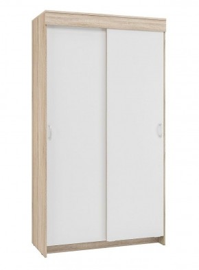 Шкаф-купе Бассо 1.0 (Дуб Сонома/Белый) 2 двери 2 зеркальные вставки в Миассе - miass.ok-mebel.com | фото 3