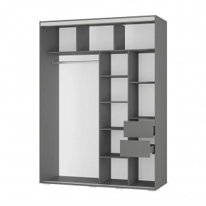 Шкаф-купе Крафт-6 1.6 м ШКК-06 (графит) в Миассе - miass.ok-mebel.com | фото 2