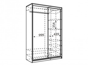 Шкаф-купе Рене 1500 вариант 7 (Тройной ЛДСП/Тройной ЛДСП) в Миассе - miass.ok-mebel.com | фото 2