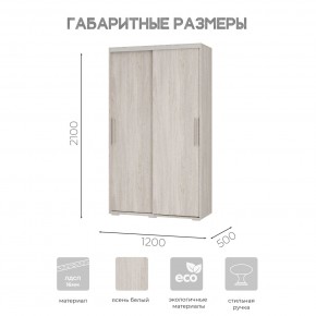 Шкаф-купе ШКК-11 (ясень белый) в Миассе - miass.ok-mebel.com | фото 7
