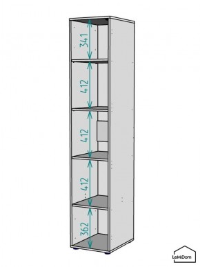Шкаф Linnea MHR-1-2 2050х400х510 (Графит-М 11.1.25) в Миассе - miass.ok-mebel.com | фото 3