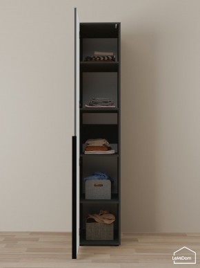 Шкаф Linnea MHR-1-2 2050х400х510 (Графит-М 11.1.25) в Миассе - miass.ok-mebel.com | фото 4